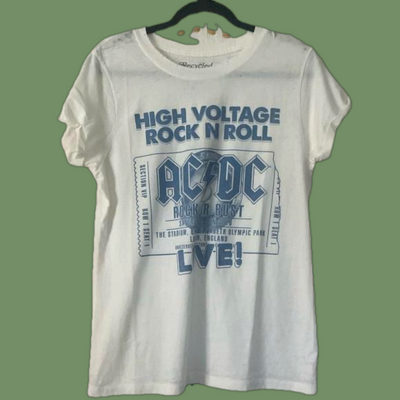 Tops | Recycled Karma Distressed Acdc Tee | Poshmark